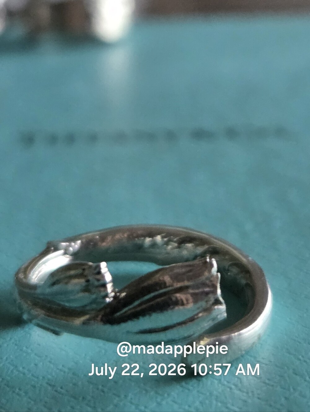 1885 Tiffany & Co Marigold (Tulip) Spoon Ring In Sterling  Luxury Minimalist #98 - Picture 2 of 14
